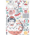 Ambiance - sticker stickers girafe et lapins marins