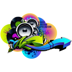 Ambiance - sticker sticker graffiti f�te de la musique baffles urbain