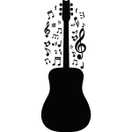 Ambiance - sticker sticker guitare et notes de musique
