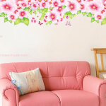 Ambiance - sticker sticker haie, fleurs rose et papillons
