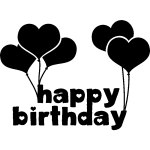 Ambiance - sticker sticker happy birthday avec ballons en coeurs