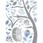Ambiance - sticker sticker h�risson et oiseaux amis pour la vie