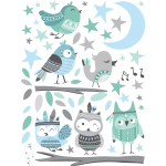 Ambiance - sticker stickers hiboux indiens des bois