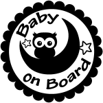 Ambiance - sticker sticker hibou, lune et baby on board