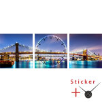 Ambiance - sticker sticker horloge vue sur brooklyn bridge