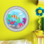 Ambiance - sticker sticker hublot poissons sous marins