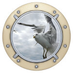 Ambiance - sticker sticker hublot trompe l'oeil mouette