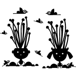 Ambiance - sticker sticker indiens jouant � cache cache
