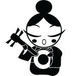 Ambiance - sticker sticker japonaise jouant une mandoline