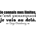 Ambiance - sticker sticker je connais mes limites - serge gainsbourg