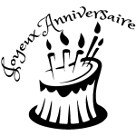 Ambiance - sticker sticker joyeux anniversaire avec un g�teau