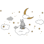 Ambiance - sticker stickers lapin compteur d'toiles
