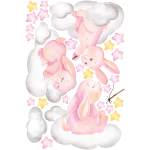 Ambiance - sticker stickers lapins conteurs d'�toiles