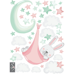 Ambiance - sticker stickers lapin douce nuit dans les �toiles