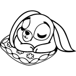 Ambiance - sticker sticker lapin endormi