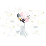 Ambiance - sticker stickers lapin indien et son ballon magique