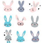 Ambiance - sticker sticker lapins joyeux scandinave