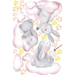 Ambiance - sticker stickers lapins p�cheurs d'�toiles
