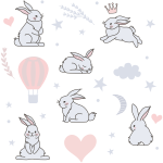 Ambiance - sticker sticker lapins r�veurs scandinave