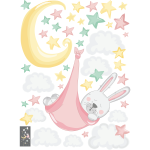 Ambiance - sticker sticker lapins dans son lange magique