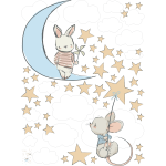 Ambiance - sticker stickers lapin et souris dans le ciel �toil�