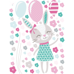 Ambiance - sticker sticker lapine et les ballons volants