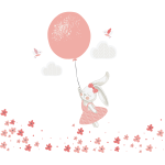 Ambiance - sticker stickers lapine et son ballon magique