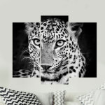 Ambiance - sticker sticker l�opard en noir et blanc