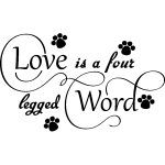 Ambiance - sticker sticker love is a four legged word