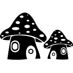 Ambiance - sticker maisons en forme de champignons