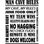 Ambiance - sticker sticker man cave rules