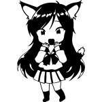 Ambiance - sticker sticker manga fille - chaton