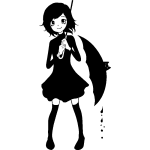 Ambiance - sticker sticker manga fille sous la pluie