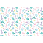 Ambiance - sticker sticker meuble enfant lamas et feuilles de palmiers