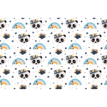 Ambiance - sticker sticker meuble enfant pandas jouant aux indiens