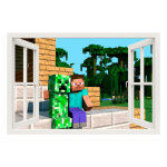 Ambiance - sticker sticker minecraft game, steve and creeper