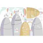 Ambiance - sticker stickers montagnes scandinaves montgolfi�res pr�s des collines