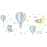 Ambiance - sticker stickers montgolfi�res, oursons et les �toiles
