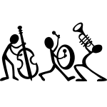 Ambiance - sticker sticker musiciens avec instruments