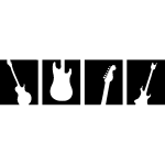 Ambiance - sticker sticker musique 4 guitares