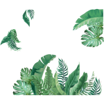 Ambiance - sticker stickers nature �ventail de feuilles tropicales