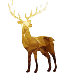 Ambiance - sticker sticker no�l cerf origami dor�
