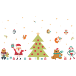 Ambiance - sticker sticker no�l le p�re no�l et le sapin magique