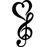 Ambiance - sticker sticker note de musique peace and love