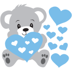 Ambiance - sticker sticker nounours bleu
