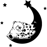Ambiance - sticker sticker nounours fait dodo avec la lune