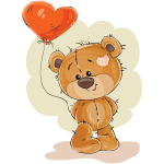 Ambiance - sticker sticker nounours et son ballon volant