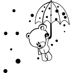 Ambiance - sticker sticker nounours volant avec son parapluie