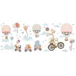 Ambiance - sticker sticker occultant et privatif pour fen�tre 1 m�tre x 40 cm animaux et montgolfi�re ...