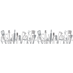 Ambiance - sticker sticker occultant et privatif pour fen�tre 2 m�tres x 40 cm cuisine ustensiles